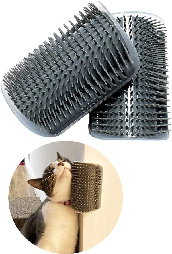 Cat Self Groomer Wall Corner – Soft Brush & Massager for Cats, Kittens & Puppies