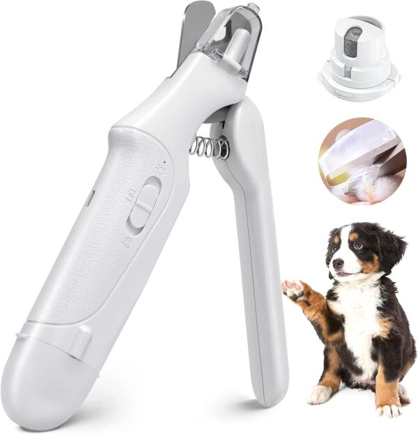 2-in-1 Dog & Cat Nail Grinder – USB Rechargeable Grooming Kit with LED Lights